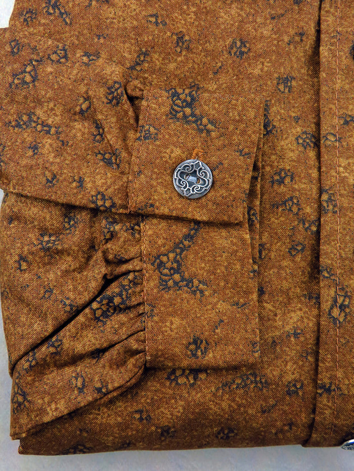 Burnt Orange Abstract Print Men's Victorian Shirt