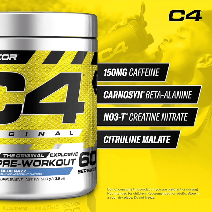 C4 Original Pre Workout Powder Icy Blue Razz Flavor – 50 Servings - Beauty Tribe