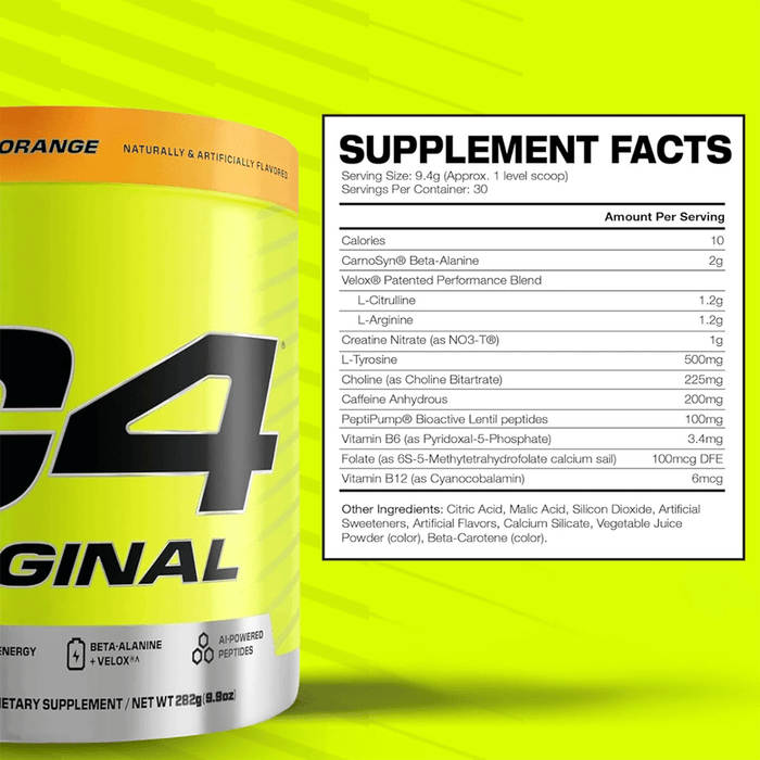 C4 Original Pre Workout Powder Orange Burst Flavor – 30 Servings - Beauty Tribe