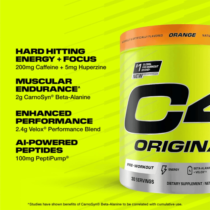 C4 Original Pre Workout Powder Orange Burst Flavor – 30 Servings - Beauty Tribe