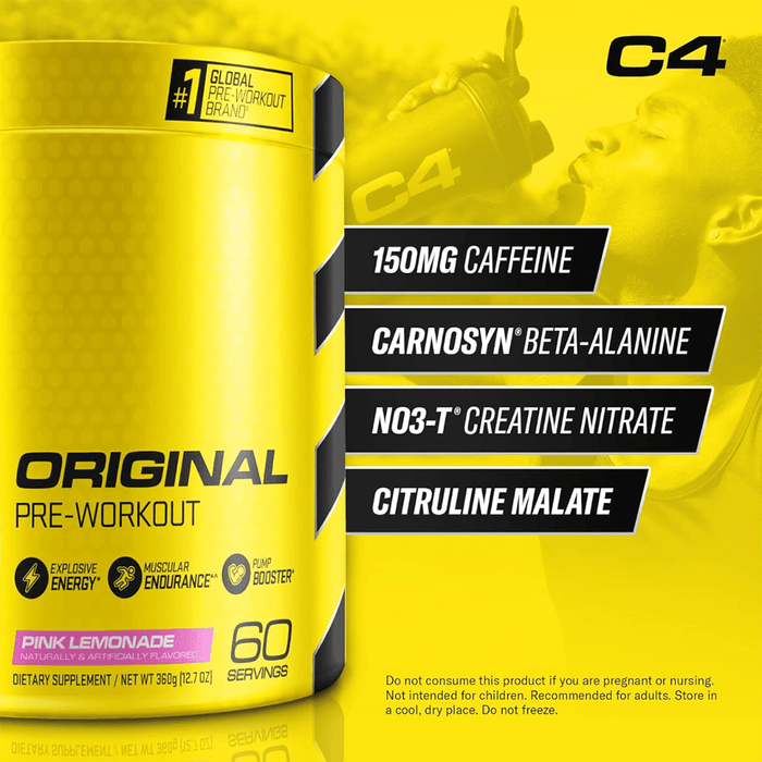C4 Original Pre Workout Powder Pink Lemonade Flavor – 50 Servings - Beauty Tribe