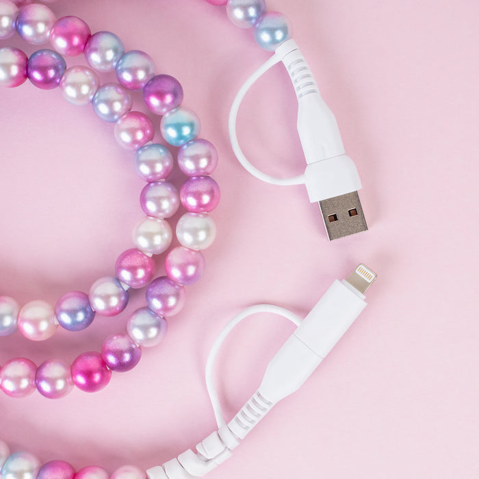 CC18 - 4-in-1 Beaded Charging Cable - Purple