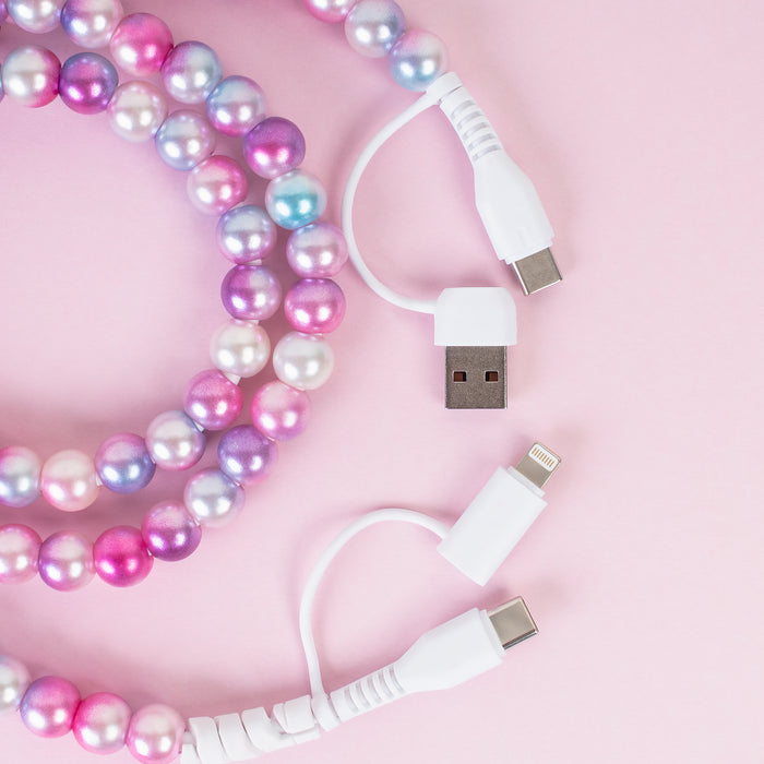 CC18 - 4-in-1 Beaded Charging Cable - Purple