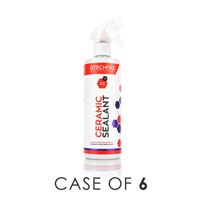 Gtechniq C2V4 Ceramic Sealant 500ml bottle with the text "Case of 6" on a white background