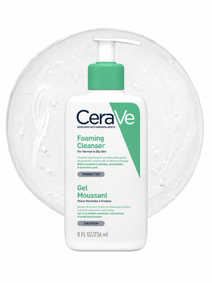 Cerave Foaming Cleanser for Normal to Oily Skin with Hyaluronic Acid