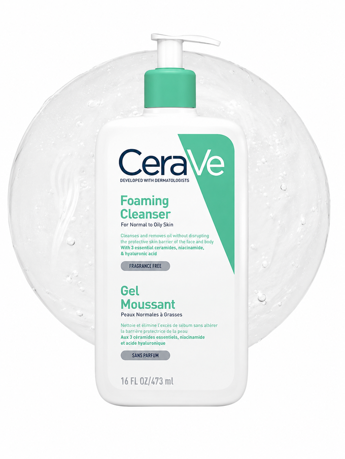 Cerave Foaming Cleanser for Normal to Oily Skin with Hyaluronic Acid