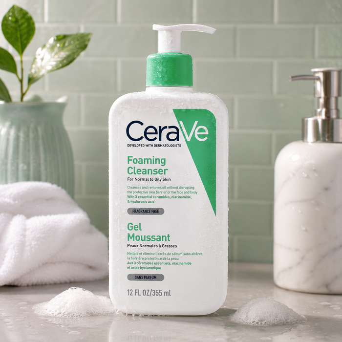 Cerave Foaming Cleanser for Normal to Oily Skin with Hyaluronic Acid