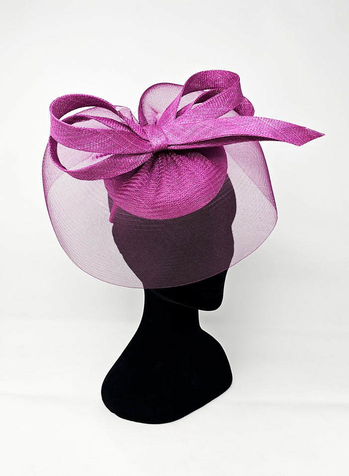 Cerise Bow Halo Hairband Fascinator