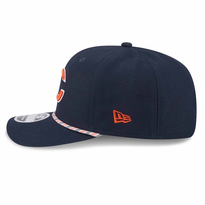 Chicago Bears New Era Navy Bear Face 9SEVENTY Stretch Snap Multi Rope Adjustable Cap