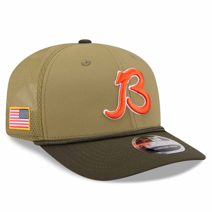 Chicago Bears New Era Salute To Service B Logo 9SEVENTY Stretch Snap Adjustable Cap