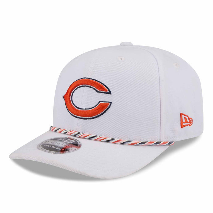Chicago Bears New Era White Bear Face 9SEVENTY Stretch Snap Rope Adjustable Cap