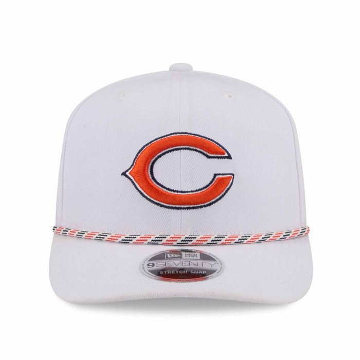 Chicago Bears New Era White Bear Face 9SEVENTY Stretch Snap Rope Adjustable Cap