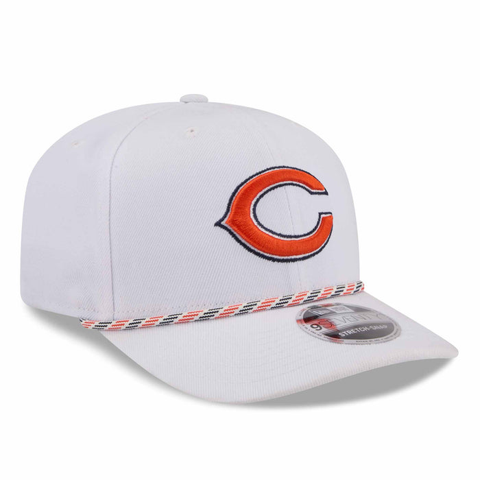 Chicago Bears New Era White Bear Face 9SEVENTY Stretch Snap Rope Adjustable Cap