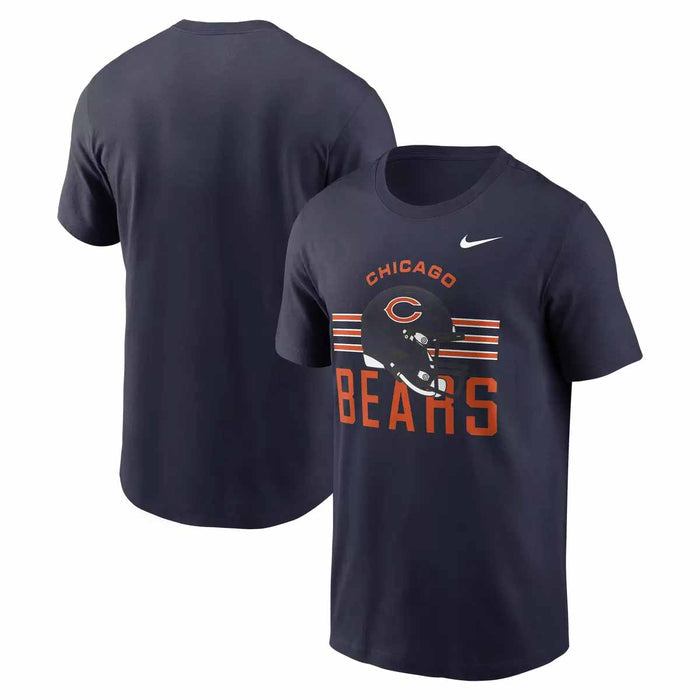 Chicago Bears Nike Striped Helmet Essential Tee Shirt