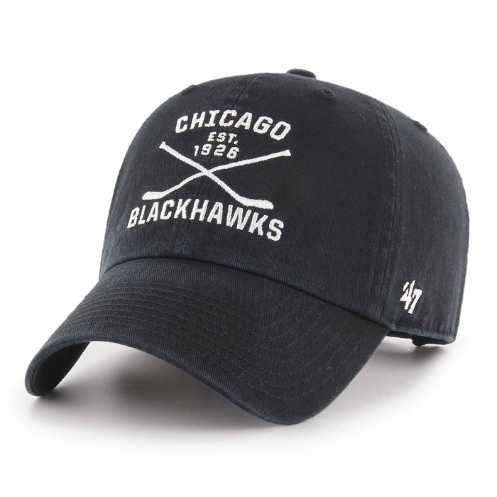 Chicago Blackhawks Black Axis Clean Up Adjustable Cap