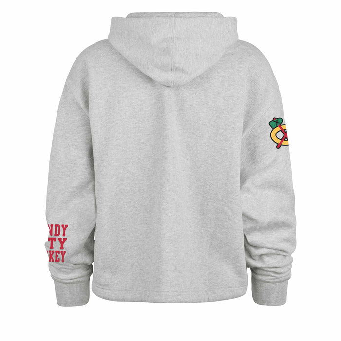 Chicago Blackhawks Women's 47 Brand Grey Relay Venice Hooded Sweatshirt
