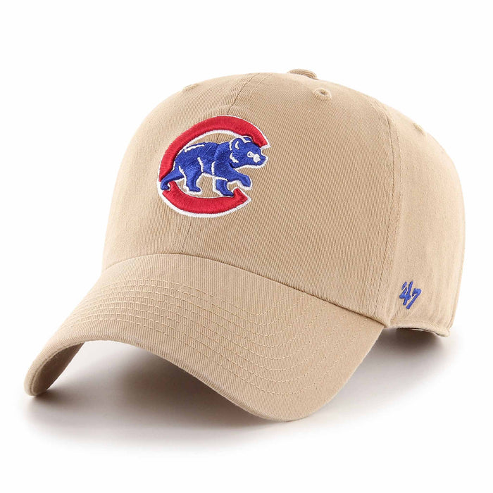 Chicago Cubs 47 Brand Walking Bear Khaki Clean Up Adjustable Cap