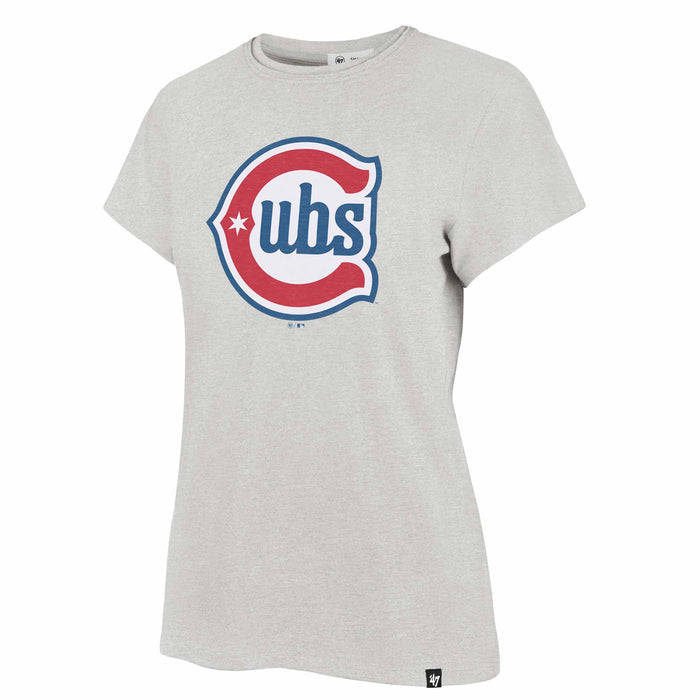 Chicago Cubs 47 Brand Women's Blues Alternate 2 Logo Grey Franklin T-Shirt