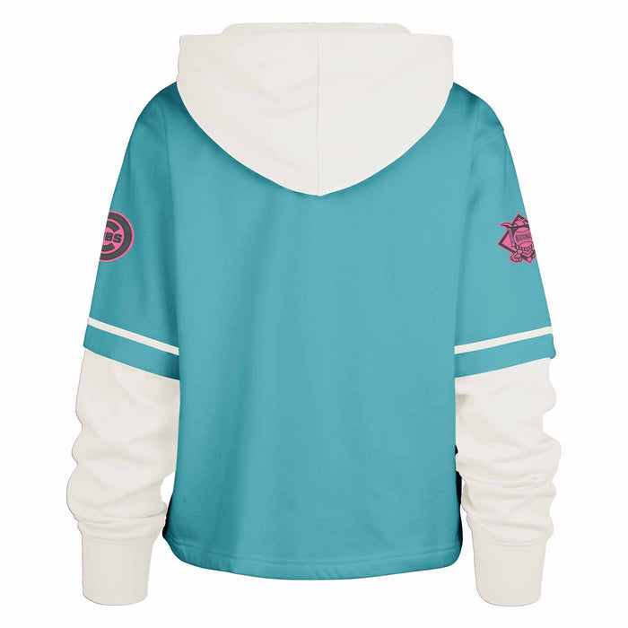 Chicago Cubs 47 Brand Women's Lumi Trifecta Cropped Hooded Sweatshirt