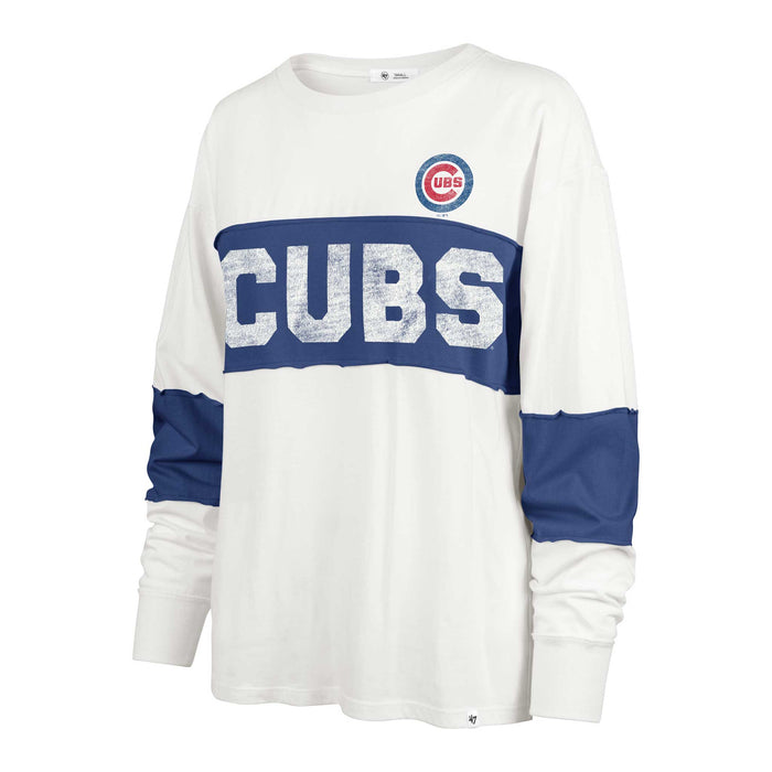 Chicago Cubs 47 Brand Women's Sandstone Clubhouse Pride Taylor Long Sleeve Tee