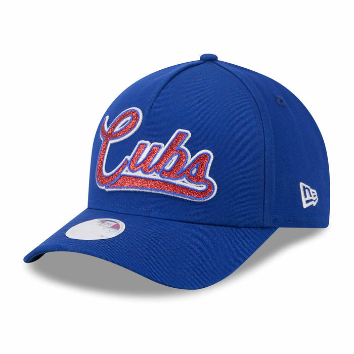 Chicago Cubs New Era 9FORTY Script Walking Bear Glitz Adjustable Cap