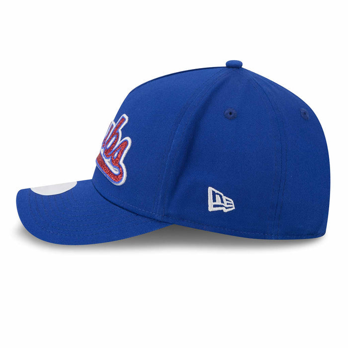 Chicago Cubs New Era 9FORTY Script Walking Bear Glitz Adjustable Cap