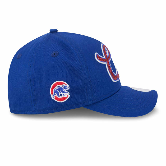 Chicago Cubs New Era 9FORTY Script Walking Bear Glitz Adjustable Cap