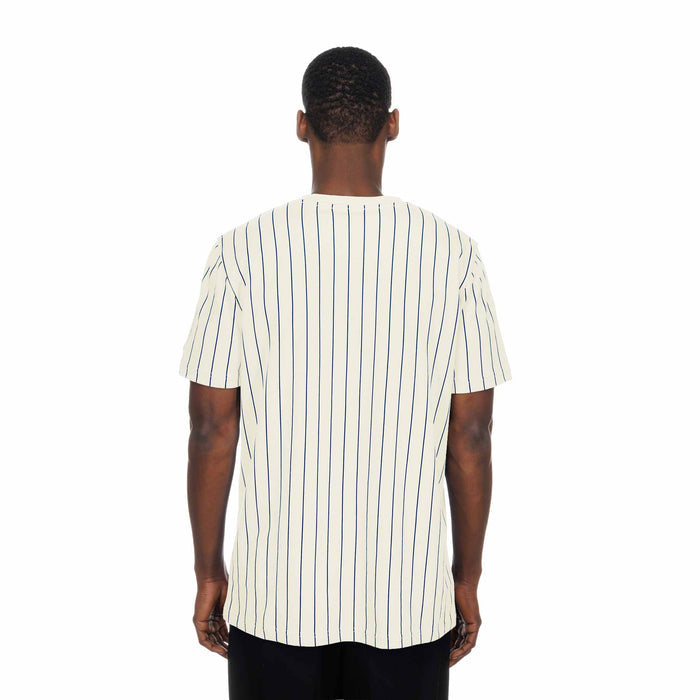 Chicago Cubs New Era Rock Bear Cream Pinstripe Short Sleeve T Shirt