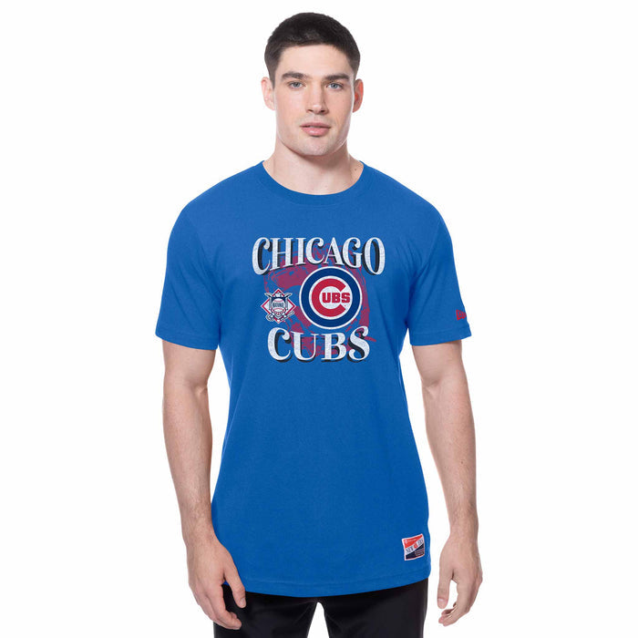 Chicago Cubs New Era Royal Blue Throwback Short Sleeve T-Shirt