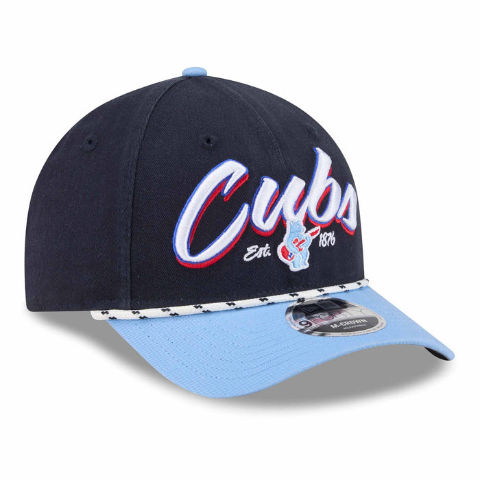 Chicago Cubs New Era Team Loyal Rope 9FORTY Snapback Adjustable Cap
