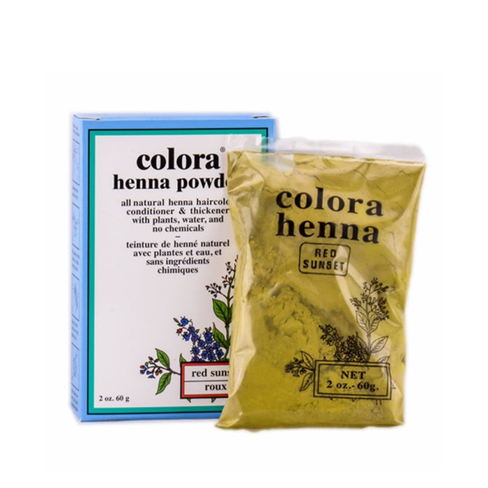 Colora natural henna hair dye powder red sunset 2 oz pack for all natural hair coloring