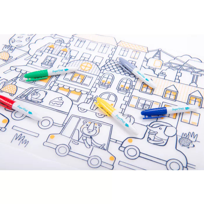 Moulin Roty - Colouring Set - Silicone Mat & 5 Markers - Les Popipop - Lifestyle Cut 4
