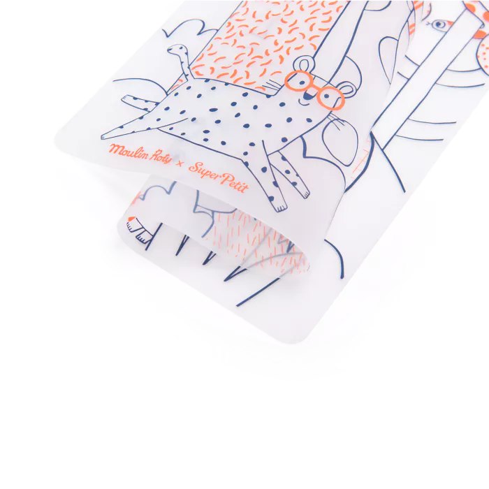 Moulin Roty - Colouring Set - Silicone Mat & 5 Markers - Les Toupitis - Lifestyle Cut 3
