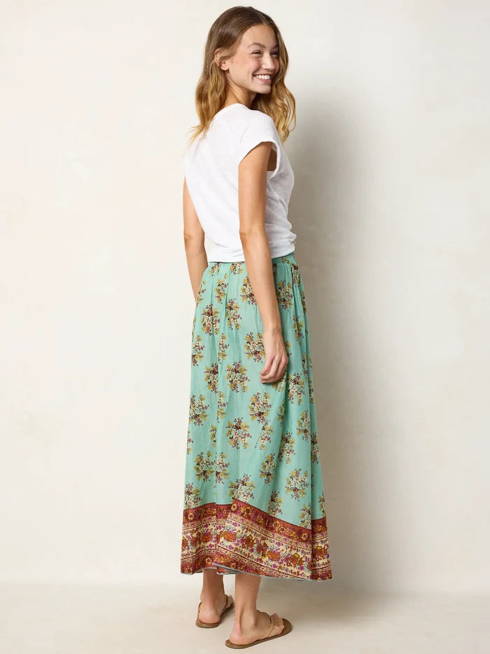Cotton Skirt-In-A-Bag - Riviera Floral Aqua-view 4