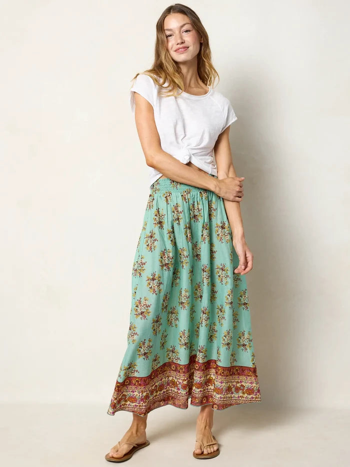 Cotton Skirt-In-A-Bag - Riviera Floral Aqua-view 5