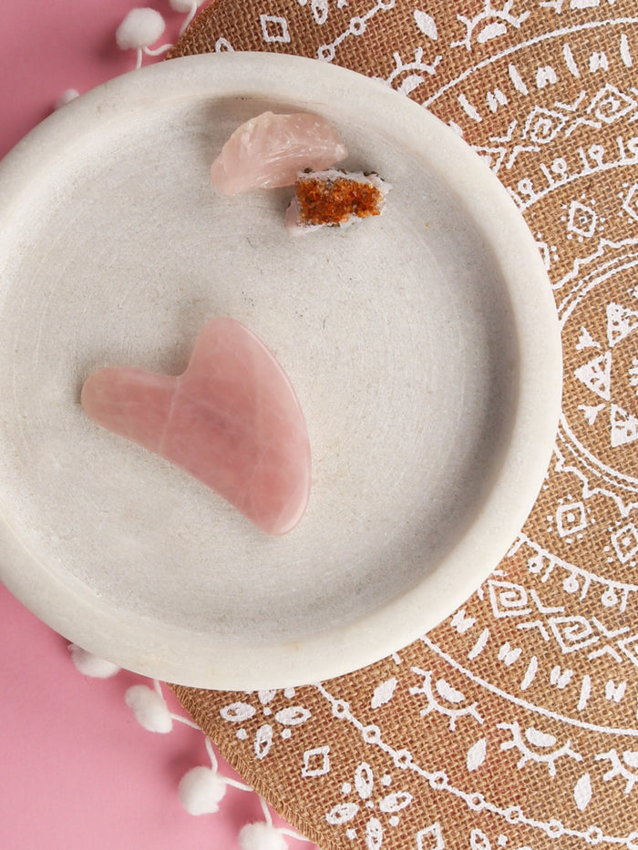 Crystal Face Massage Gua Sha | Rose Quartz-Image 1