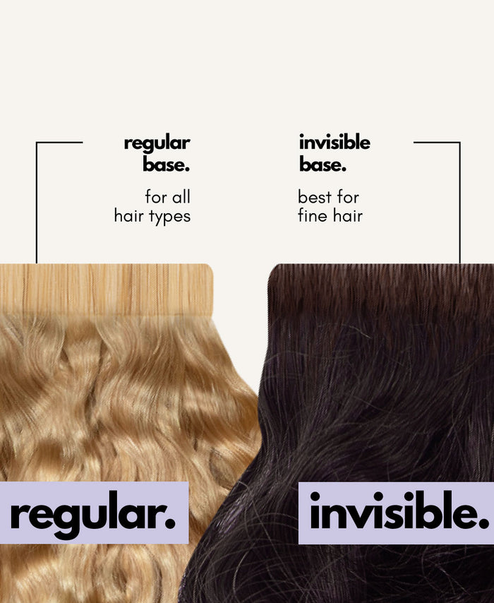 curly (3A curls) tape-in hair extensions mocha balayage.