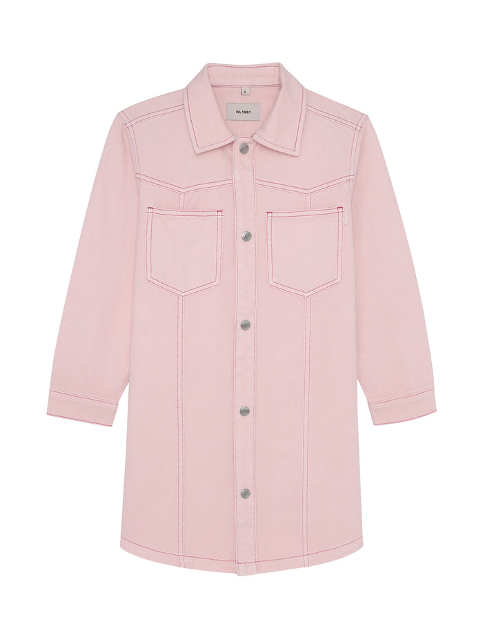 DL1961 Simona Denim L/S Dress-Pink