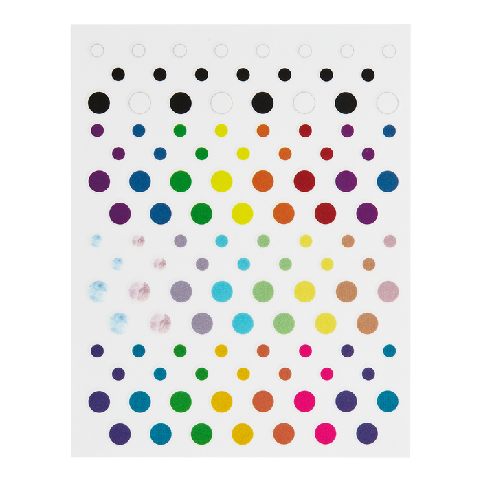 Dot Dot Dot decal sheet: multicolor dots in three sizes