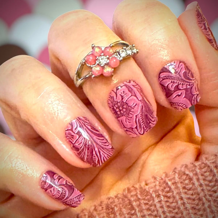 Dusty Rose Leather Exclusive Design Nail Wraps