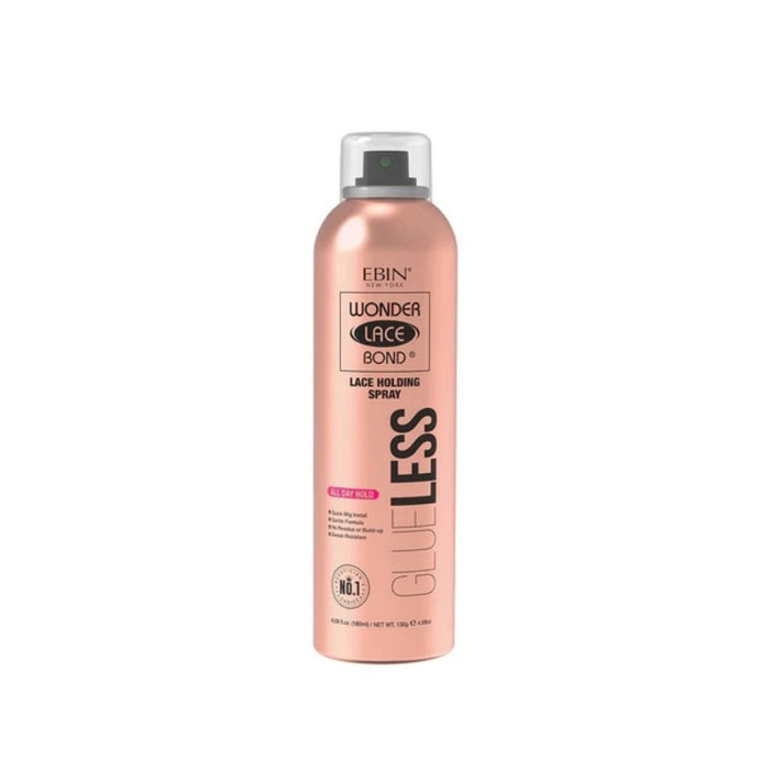EBIN wonder lace bond adhesive spray lace holding spray in rose gold can for secure wig and lace application