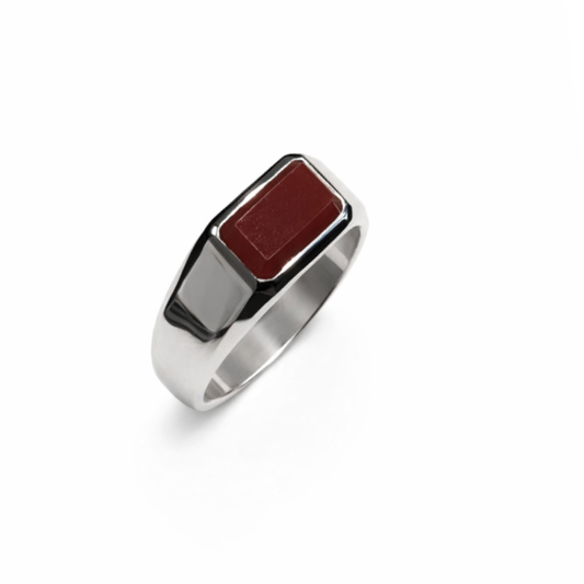 Element Series - Sterling Silver Red Agate Ring