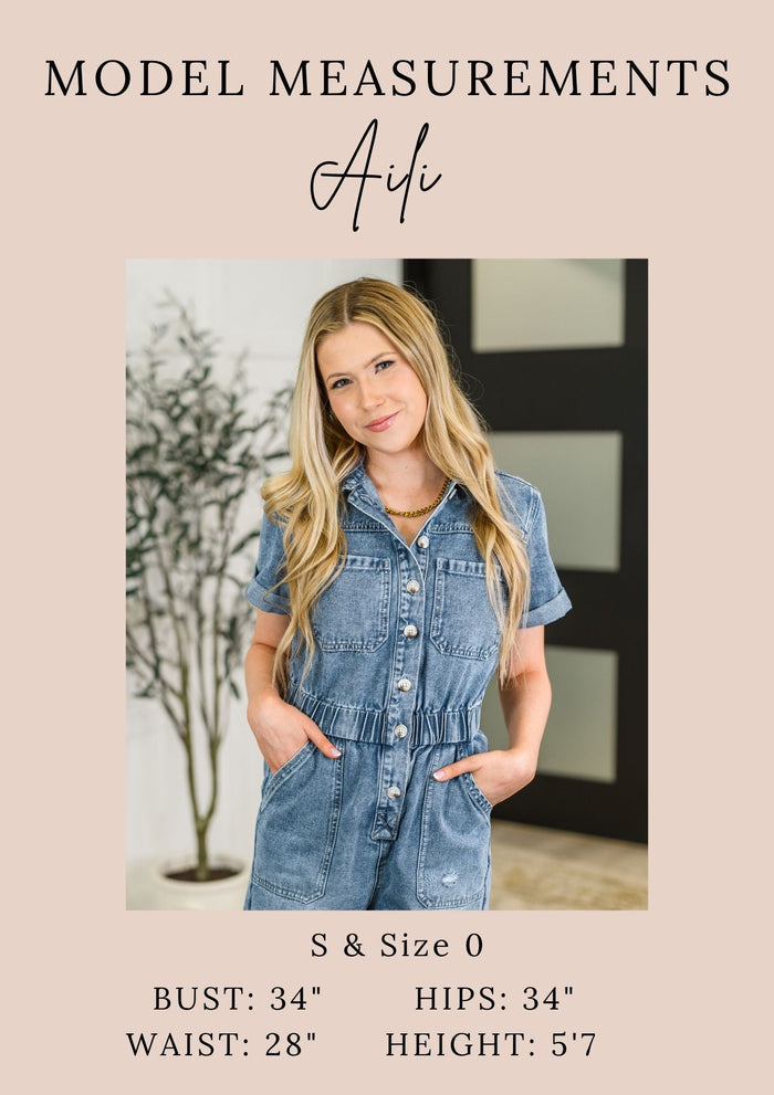 Elsie High Rise Double Button Wide Leg Jeans