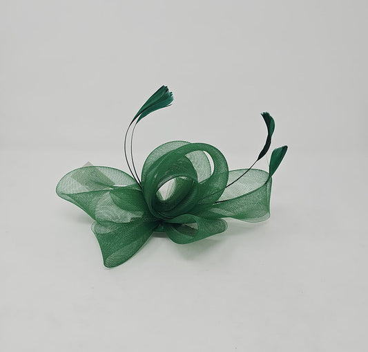 Emerald Green Loop Knot Slide Fascinator