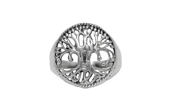 Enchanted Tree of Life Ring – Sterling Silver Tree of Life design ring, front view