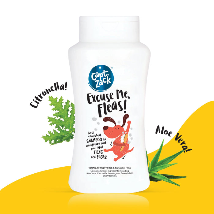 Excuse Me Fleas! Shampoo 200ml + Tick’et to Fleadom Waterless Shampoo 250ml - Captain Zack