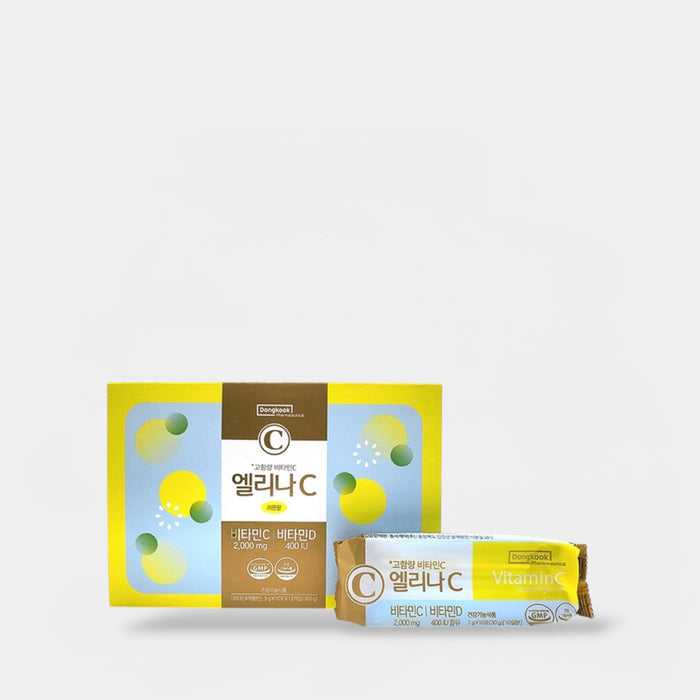 (EXPIRY: 03/2027) Doongkook Pharmaceutical Elena C Vitamin C + Vitamin D Supplement (3g x 120 sticks) مكمل غذائي إيلينا سي من دونجكوك فارماسوتيكال، فيتامين سي + فيتامين د