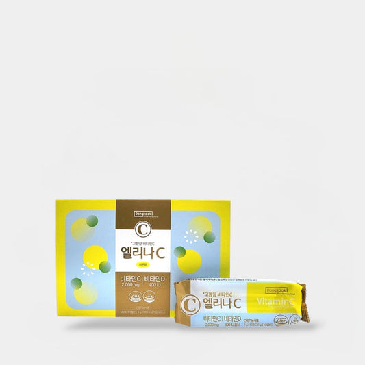(EXPIRY: 03/2027) Doongkook Pharmaceutical Elena C Vitamin C + Vitamin D Supplement (3g x 120 sticks) مكمل غذائي إيلينا سي من دونجكوك فارماسوتيكال، فيتامين سي + فيتامين د