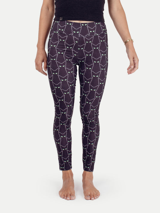 Festival Printed Leggings | Black Cat-Image 1