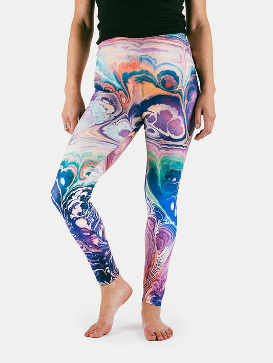 Festival Printed Leggings | Purple Marble-Image 1